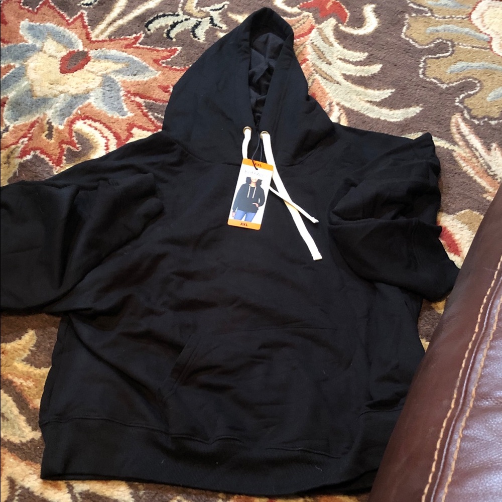 Buffalo David Bitton Black Hoodie with White Logo Tag